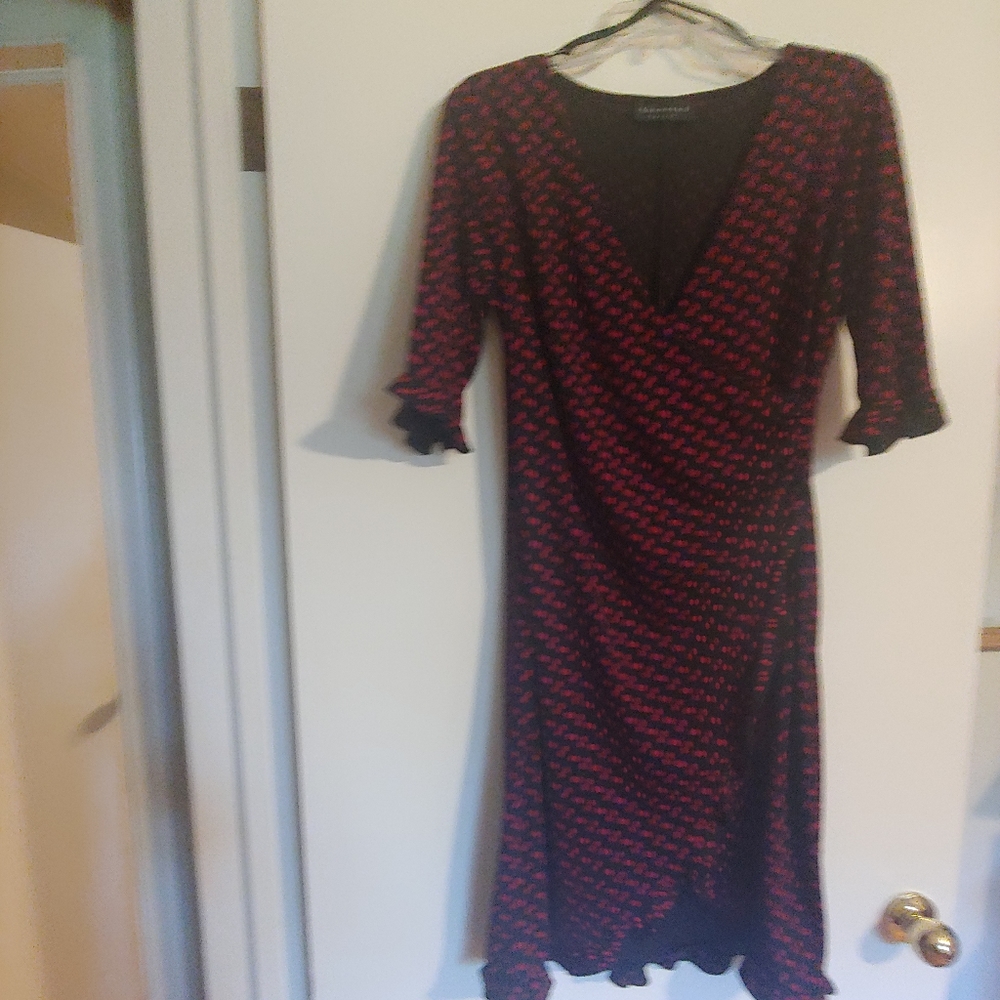Connected Black with Red Polka Dots Dress